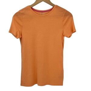 Talbots Womens Pima Cotton Short Sleeve Crewneck Tee Orange Size S